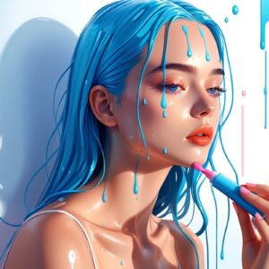Как создать эффект «влажной кожи» с помощью хайлайтера и бальзама для губ.