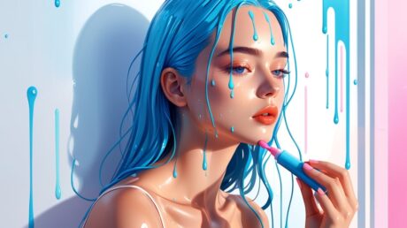 Как создать эффект «влажной кожи» с помощью хайлайтера и бальзама для губ.