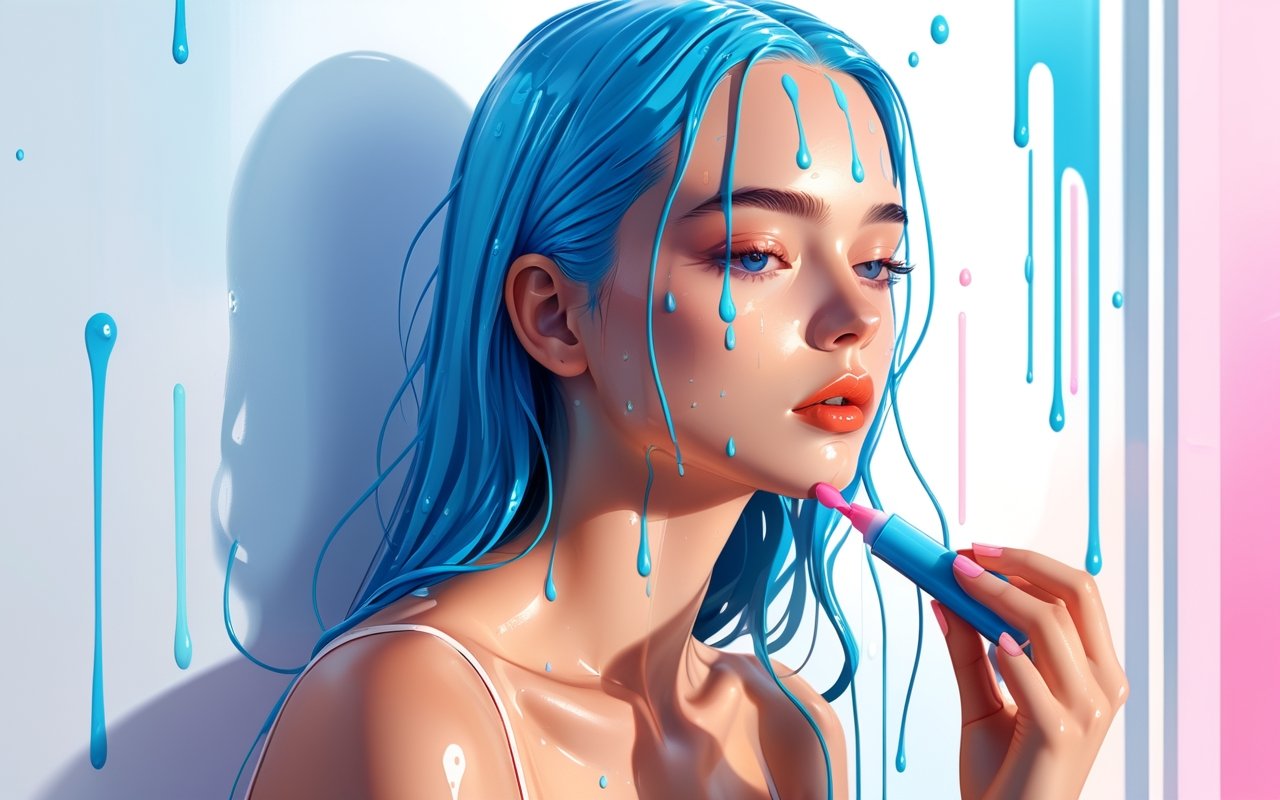 Как создать эффект "влажной кожи" с помощью хайлайтера и бальзама для губ. 1 Как создать эффект «влажной кожи» с помощью хайлайтера и бальзама для губ.