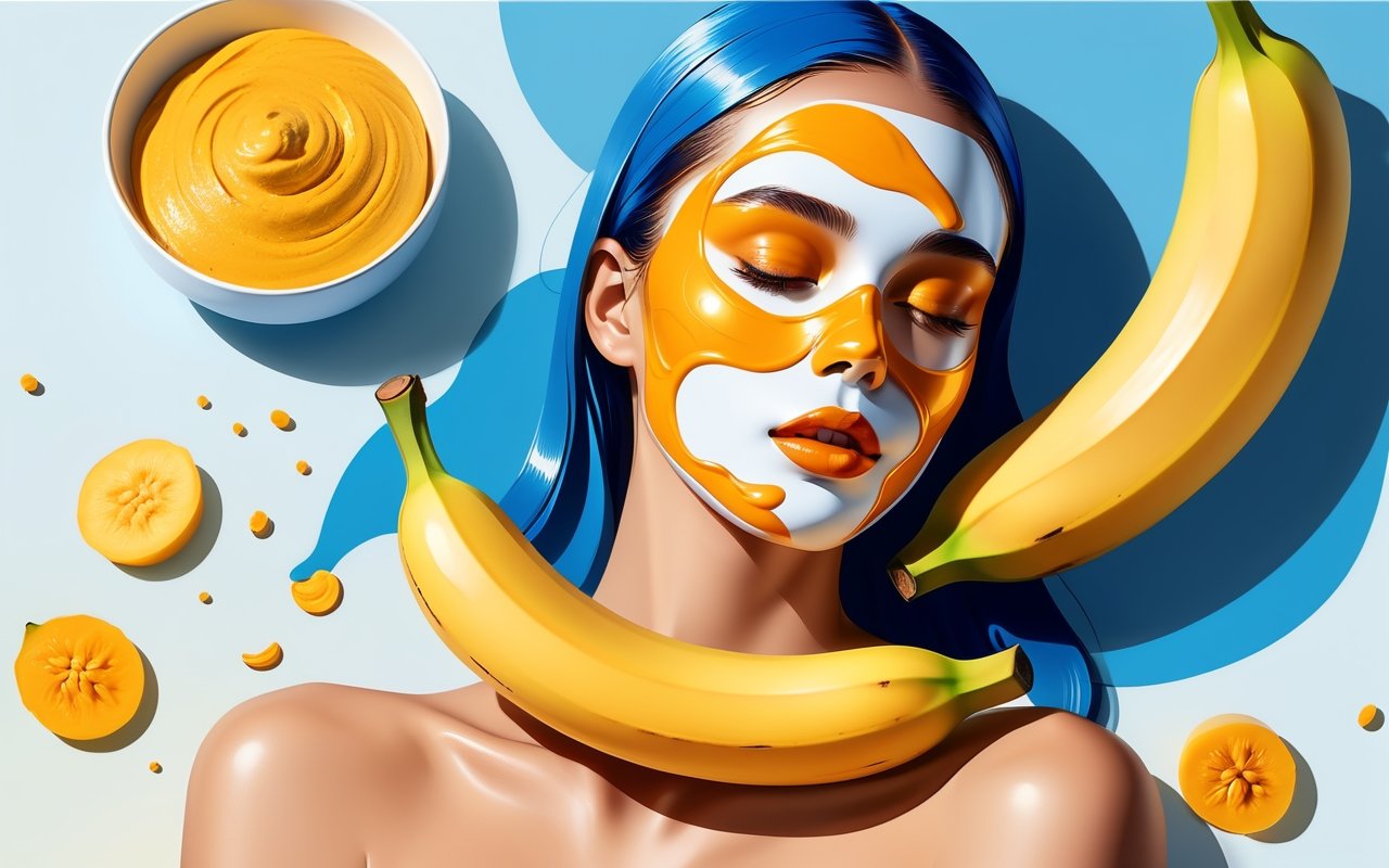 Маска из перезрелого банана и куркумы для мгновенного сияния кожи. 1 Маска из перезрелого банана и куркумы для мгновенного сияния кожи.