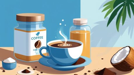 Кофейная гуща и кокосовое масло для антицеллюлитного массажа и увлажнения кожи.