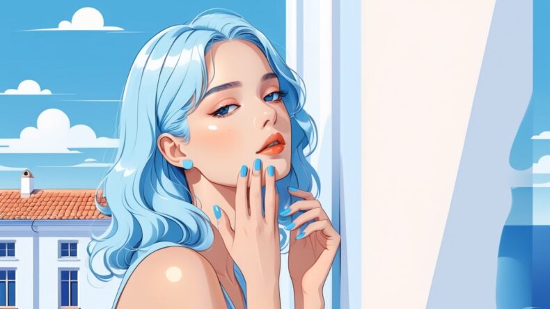 Небесный цвет: голубой маникюр — нежность с характером